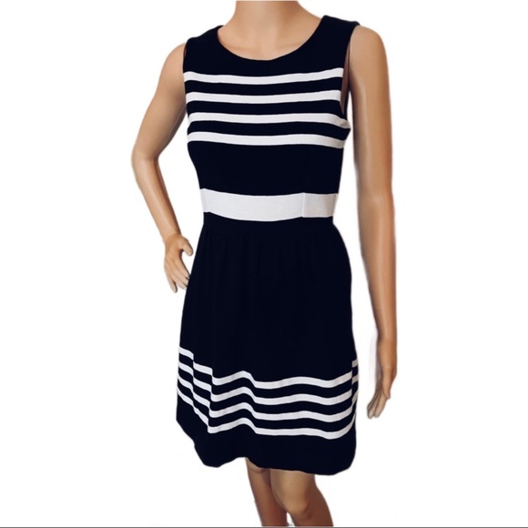 J. Crew Black White Striped Daybreak Striped Dress - Picture 2 of 8